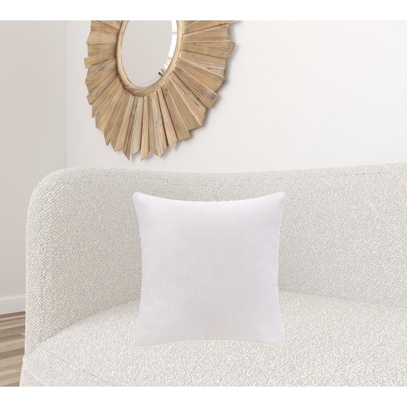 HomeRoots 20" X 20" Ivory 100% Cotton Zippered Pillow
