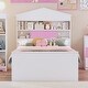 preview thumbnail 5 of 28, Twin Size Bedroom Sets House-Shaped Wooden Bed with Storage Drawers Pink+White-Bed - Twin