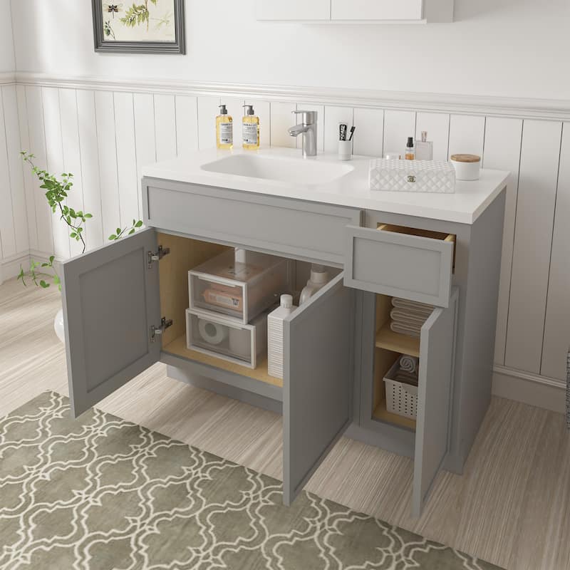 Vanity Art 42" Birch Freestanding Bathroom Vanity Cabinet without Top