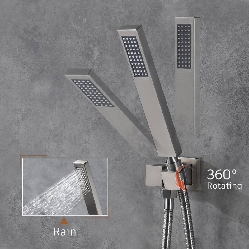 2-Spray 22-inch Wall Mounted Shower System With Handheld Shower Hand