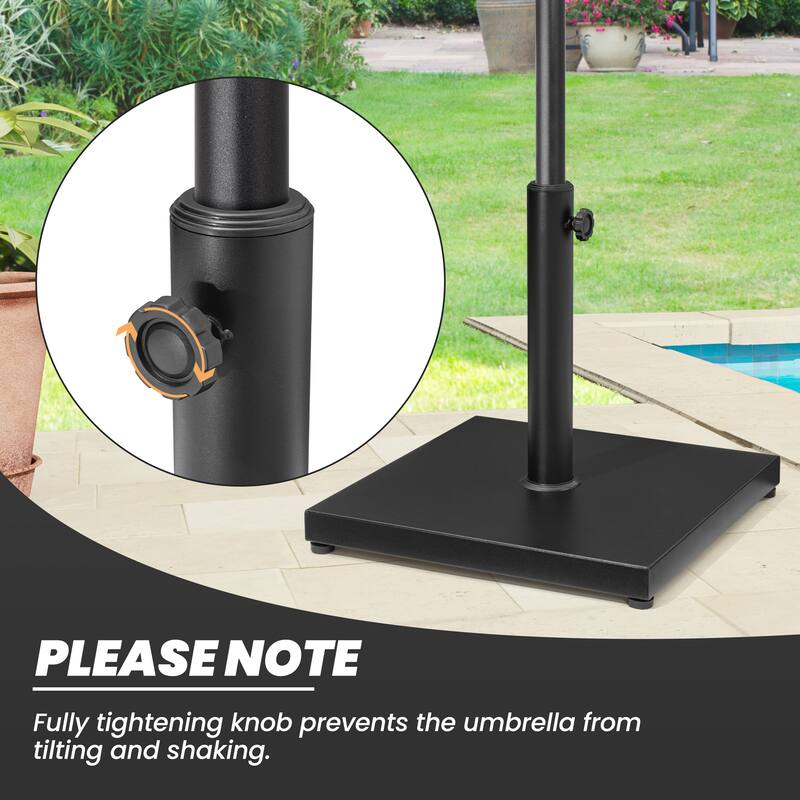Umbrella Base Holder Square Weighted Stand for Outdoor Market Umbrella, Cement Concrete Steel