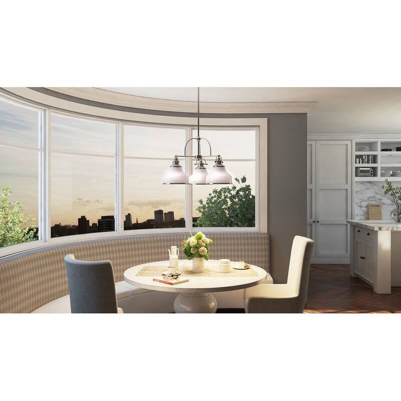 Quoizel Grant 3-Light 16" Transitional Chandelier in Brushed Nickel