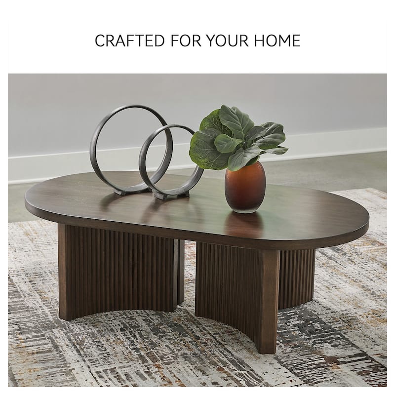 Signature Design by Ashley Korestone Dark Brown Coffee Table - 52"W x 28"D x 17"H