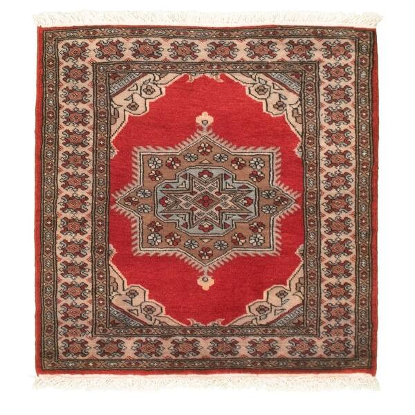 slide 2 of 9, ECARPETGALLERY Hand-knotted Finest Peshawar Bokhara Red Wool Rug - 2'6 x 2'7 Red - 2'6 x 2'7