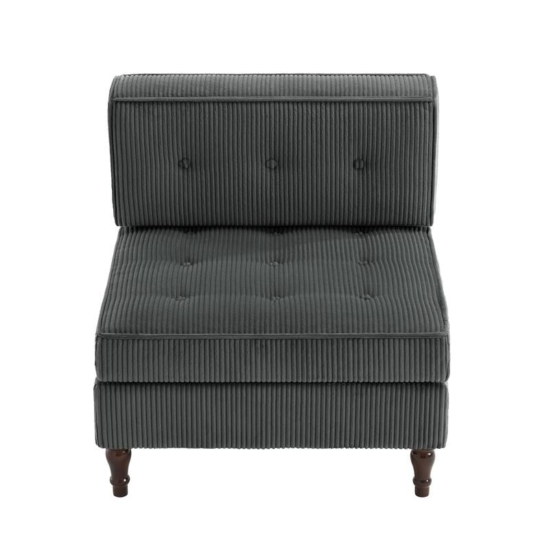 Modular Corduroy Armless Chair Upholstered Lounge Sofa