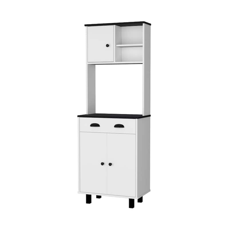 Emily White and Wengue 1-Drawer Kitchen Pantry