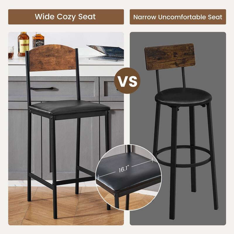 Bar Table Set of 2 with Footrest
