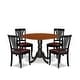 East West Furniture 5 Piece Dinette Set- A Round Dining Room Table And 