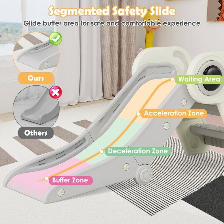 HDPE Kids Slide Climber 2-in-1 Foldable Indoor Playset - 45" x 49" x 21"
