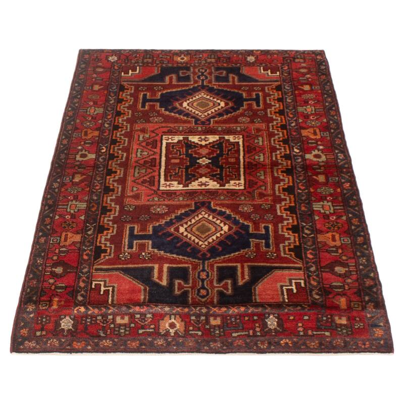 ECARPETGALLERY Hand-knotted Konya Anatolian Red Wool Rug - 3'11 x 7'0