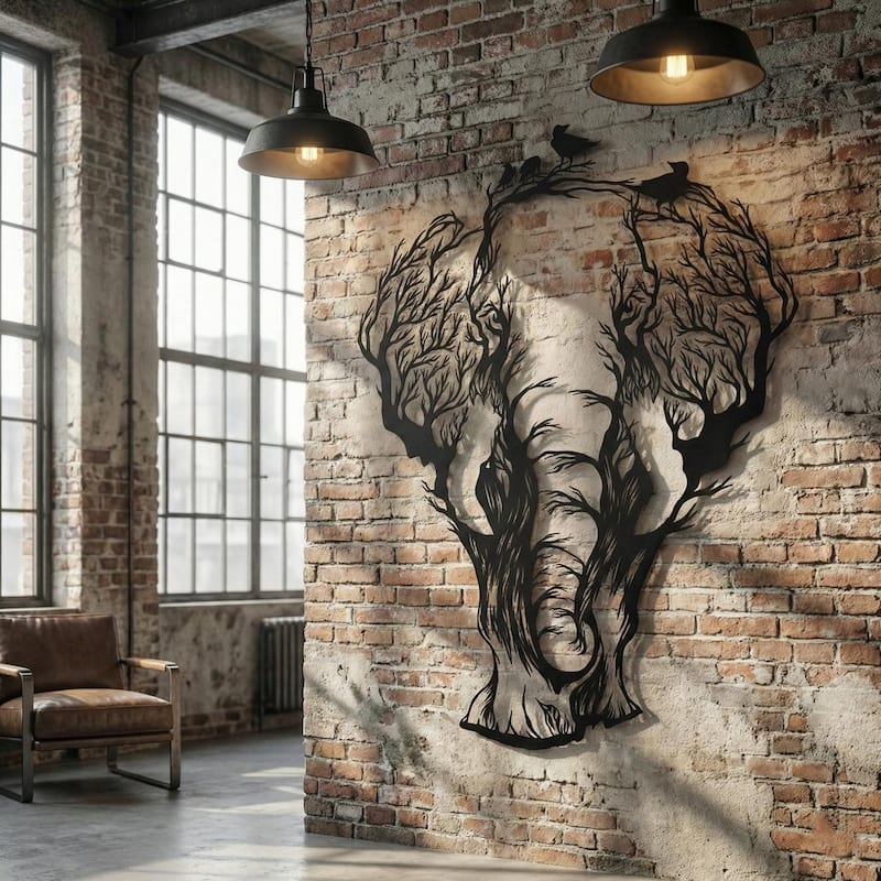 Elephant Metal Wall Decor for Home and Outside