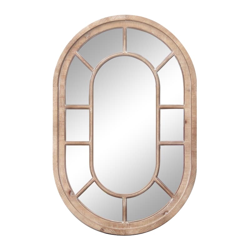 36" Antique Oval Windowpane Mirror