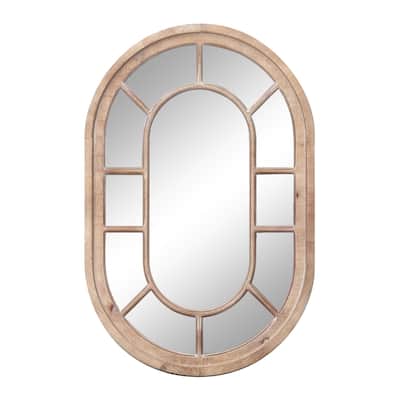36" Antique Oval Windowpane Mirror