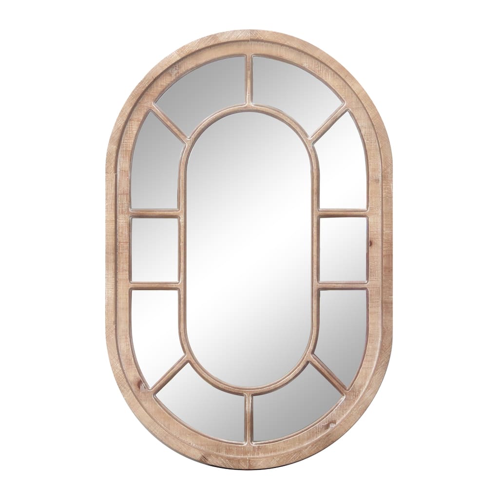36" Antique Oval Windowpane Mirror