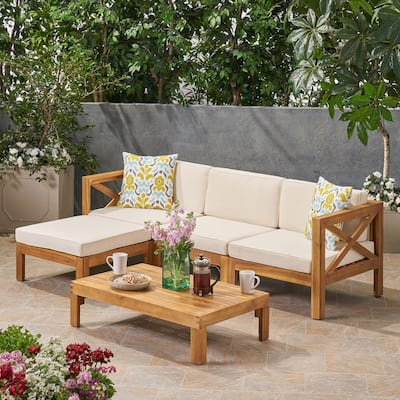 Outdoor L SHAPE SOFA SET, BEIGE