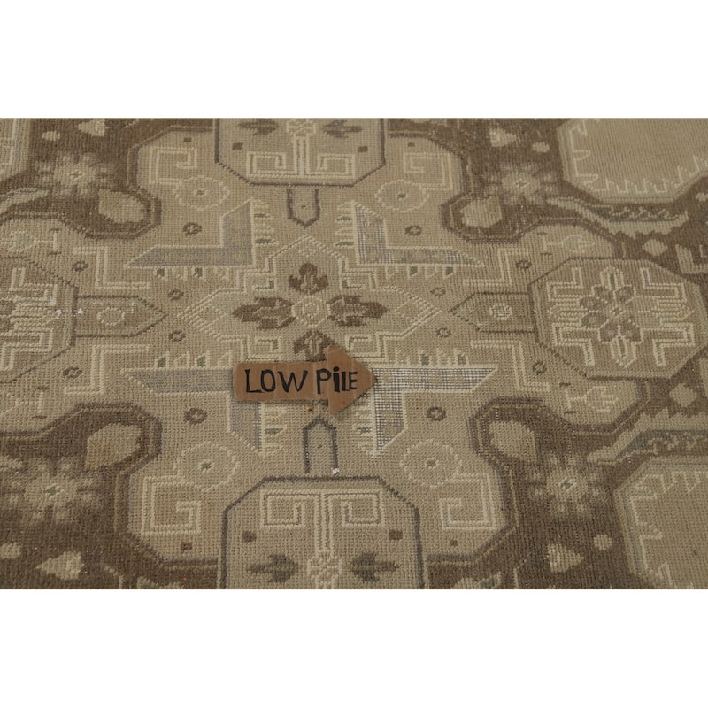 Geometric Tabriz Vintage Persian Rug Handmade Traditional Wool Carpet - 9'5" x 13'0"