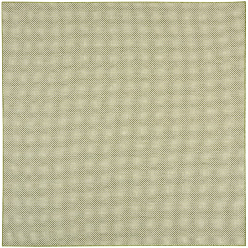 Nourison Courtyard Indoor/Outdoor Modern Geometric Area Rug - 6' x Square - Ivory/Green