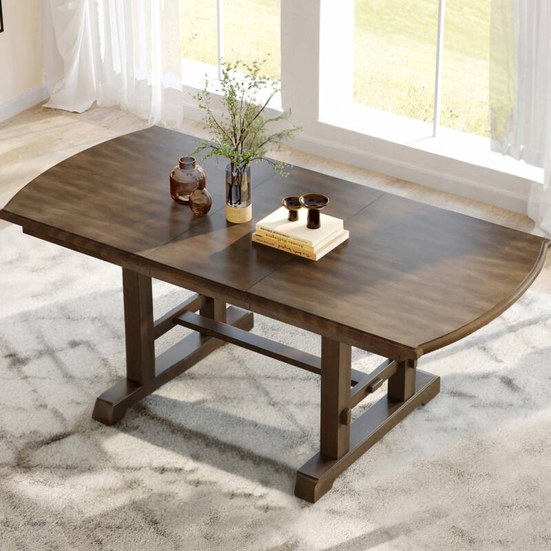 60" to 78" Expandable Wood Table with Removable Leaf