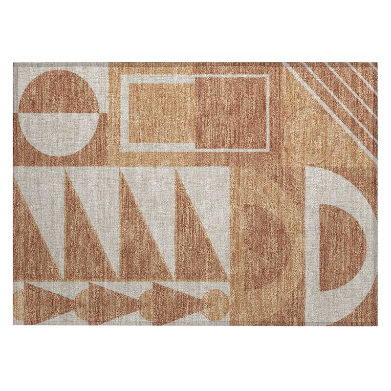 Machine Washable Indoor/ Outdoor Modern Crowley Chantille Rug