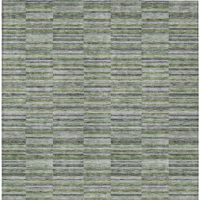 HomeRoots Striped Transitional Rectangle Outdoor Rug