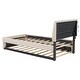 preview thumbnail 11 of 36, Eye-catching Design Teddy Fleece Upholstered Platform Bed with Trundle, LED Light, Twin Size