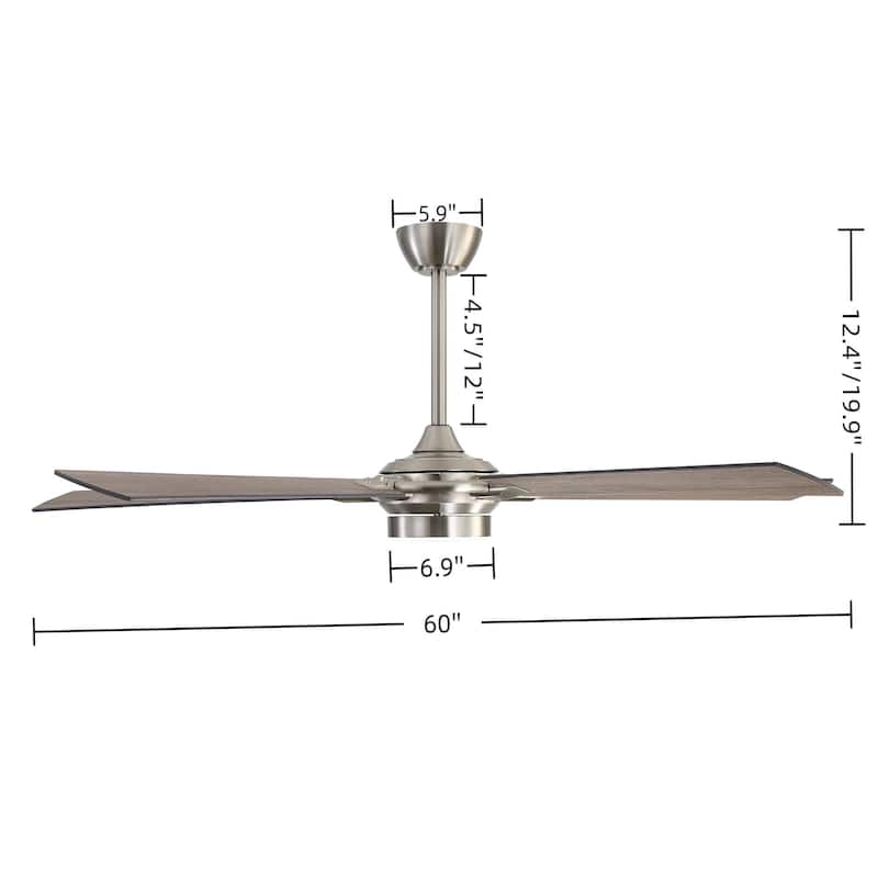 MLiAN 60 In. 5-Plywood Blades Indoor Ceiling Fan with Light Kit and Remote