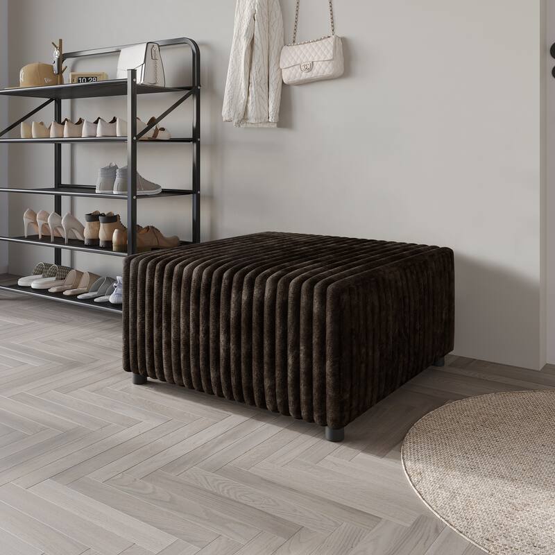 CraftPorch Luxurious Velvet Upholstered Ottoman