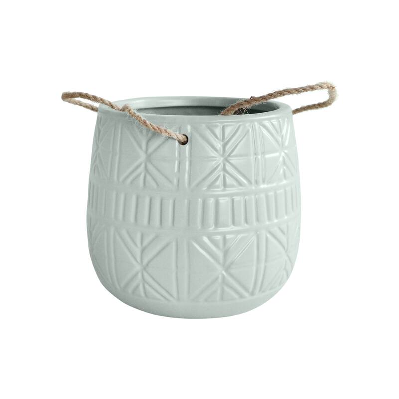 Sagebrook Home Neutral Textured Ceramic Hanging Planter