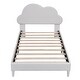 preview thumbnail 11 of 13, Twin Size Upholstered Cloud-Shape Bed,Velvet Platform Bed w/Headboard