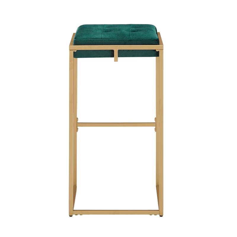 Perdita Gold Finish Velvet Button Tufted Bar Stools (Set of 2) by iNSPIRE Q Bold
