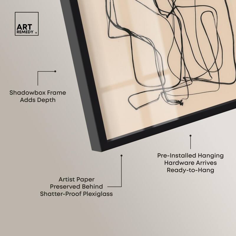 Embrace of Lines II Shadowbox by Art Remedy