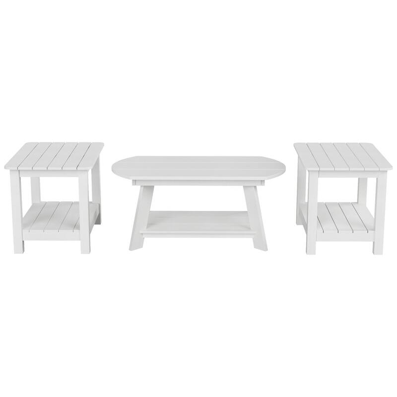 Vineyard HIPS Outdoor Eco-Friendly Coffee Table and Side Tables (3-Piece Set)
