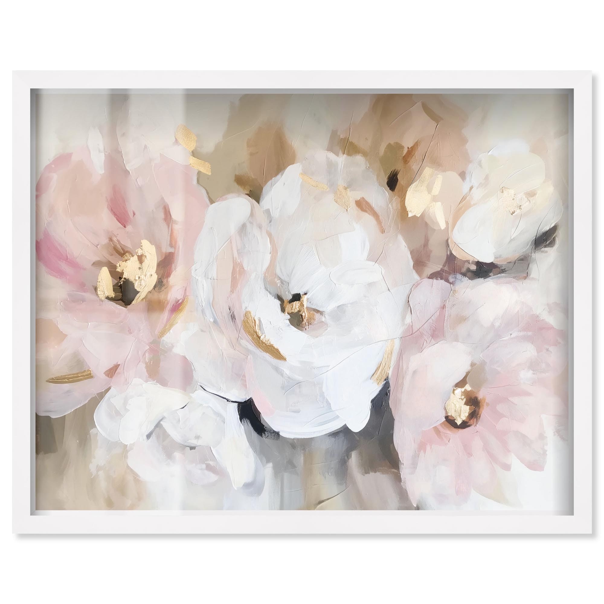 White Mist Blooms Landscape Art Shadowbox Print by Art Remedy