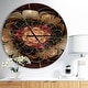 preview thumbnail 1 of 8, Designart 'Dark Gold Red Fractal Flower Pattern' Oversized Floral Wall CLock 23 in. wide x 23 in. high