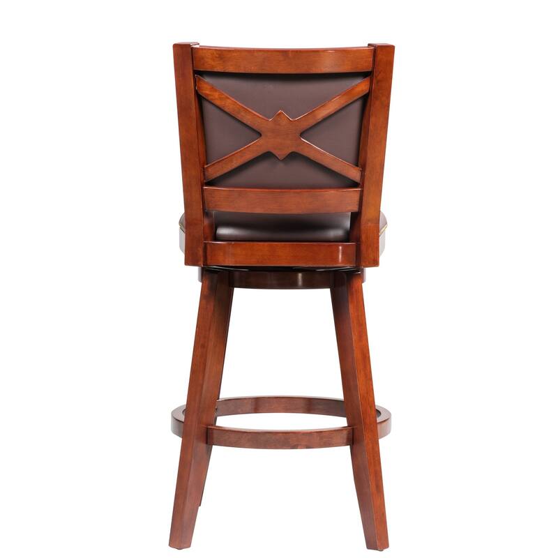 Broadmoor Cherry Brown Swivel Armless Wood Stool