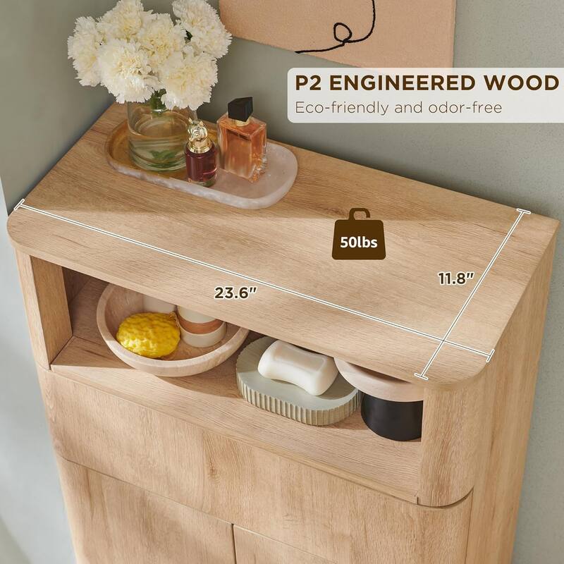 24" Modern Bathroom Storage Cabinet, Wide Cabinet For Living Room