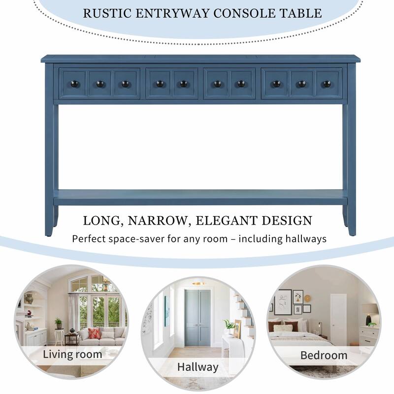 Rustic 60" Entryway Console Table