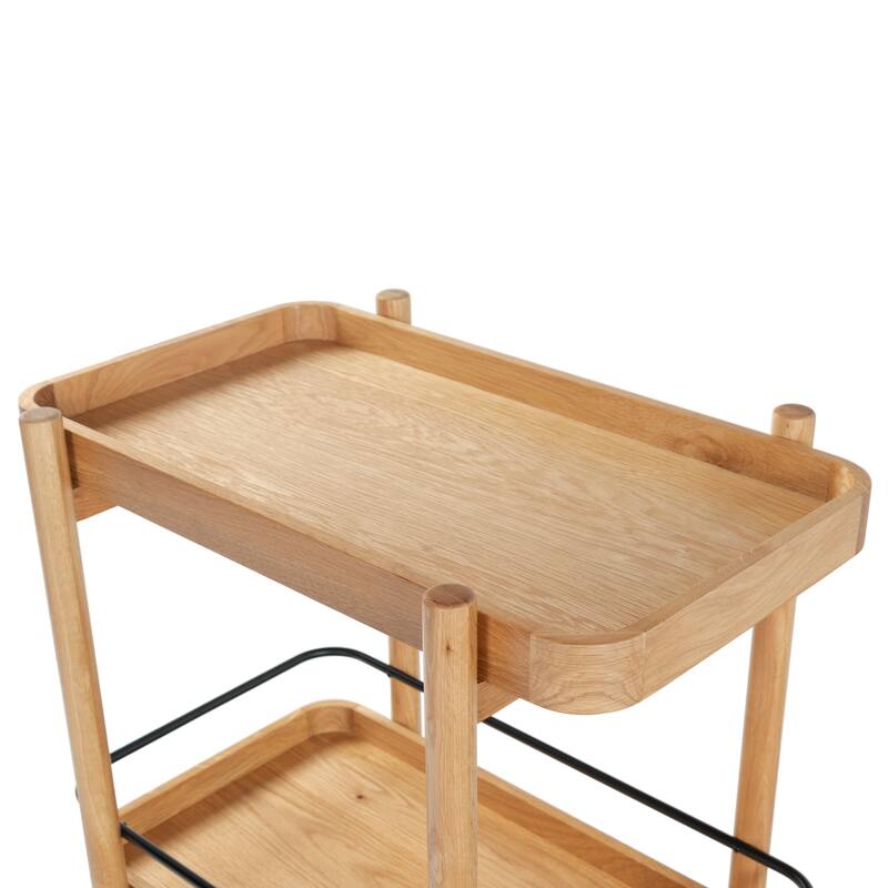 SAFAVIEH Couture Krystof 2-Shelf Wood Bar cart - 30"W x 20"D x 31"H