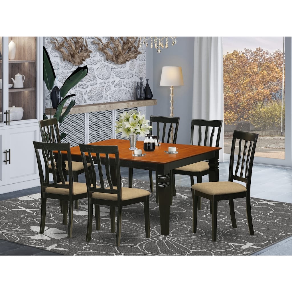 Dinette Table Set with Chairs - Kitchen Dining Room Table Set - 7 Piece Nordic Style