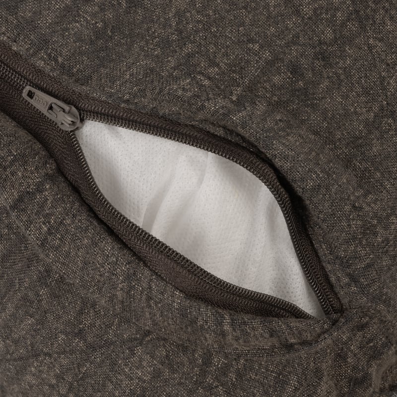 Stonewashed Linen Pillow with Fringe