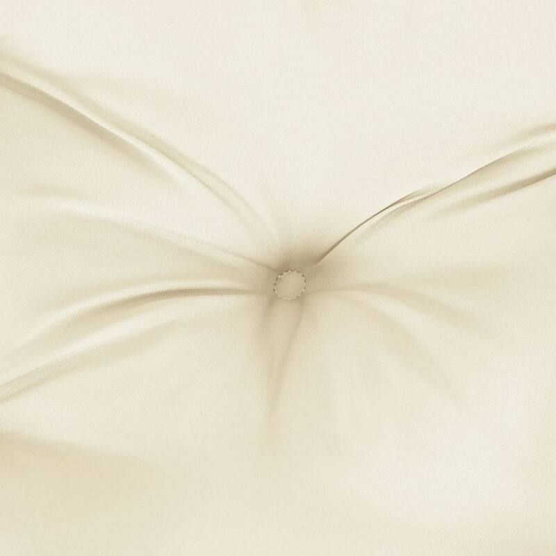 Claire Garden Cushion for Bench, Tufted Ivory White Oxford Fabric
