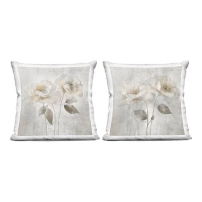 Stupell Soft Chic Roses Decorative Printed Throw Pillow Design by Irene Weisz (Set of 2)