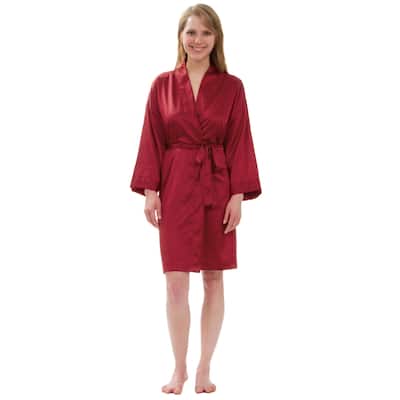 Leisureland Women's Stretch Matte Satin Robe