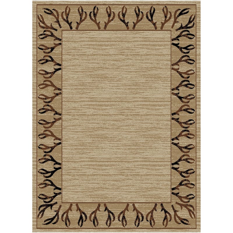 Hearthside Antler Beige Lodge Area Rug - 2'3"x3'3"