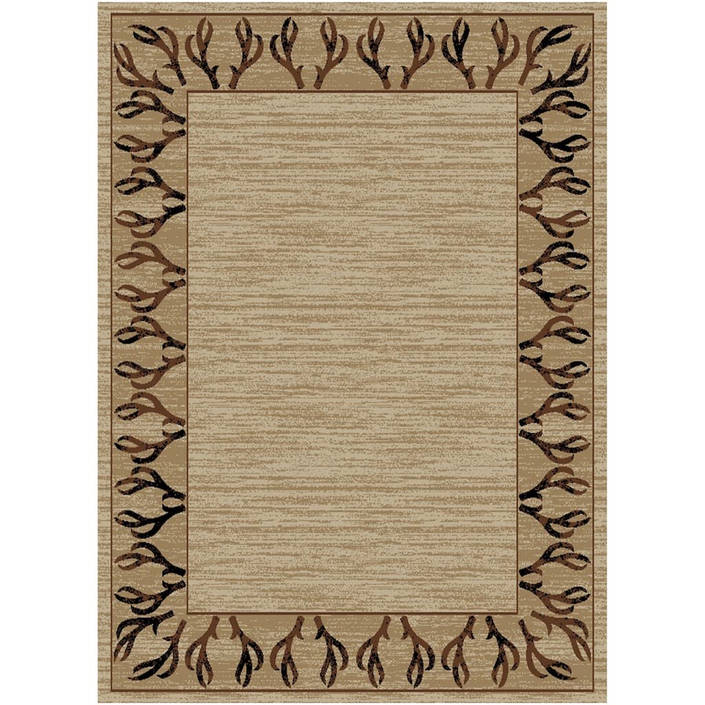 Hearthside Antler Beige Lodge Area Rug