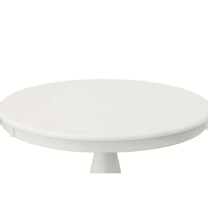 Round Wooden Pedestal Dining Table - 36" - White