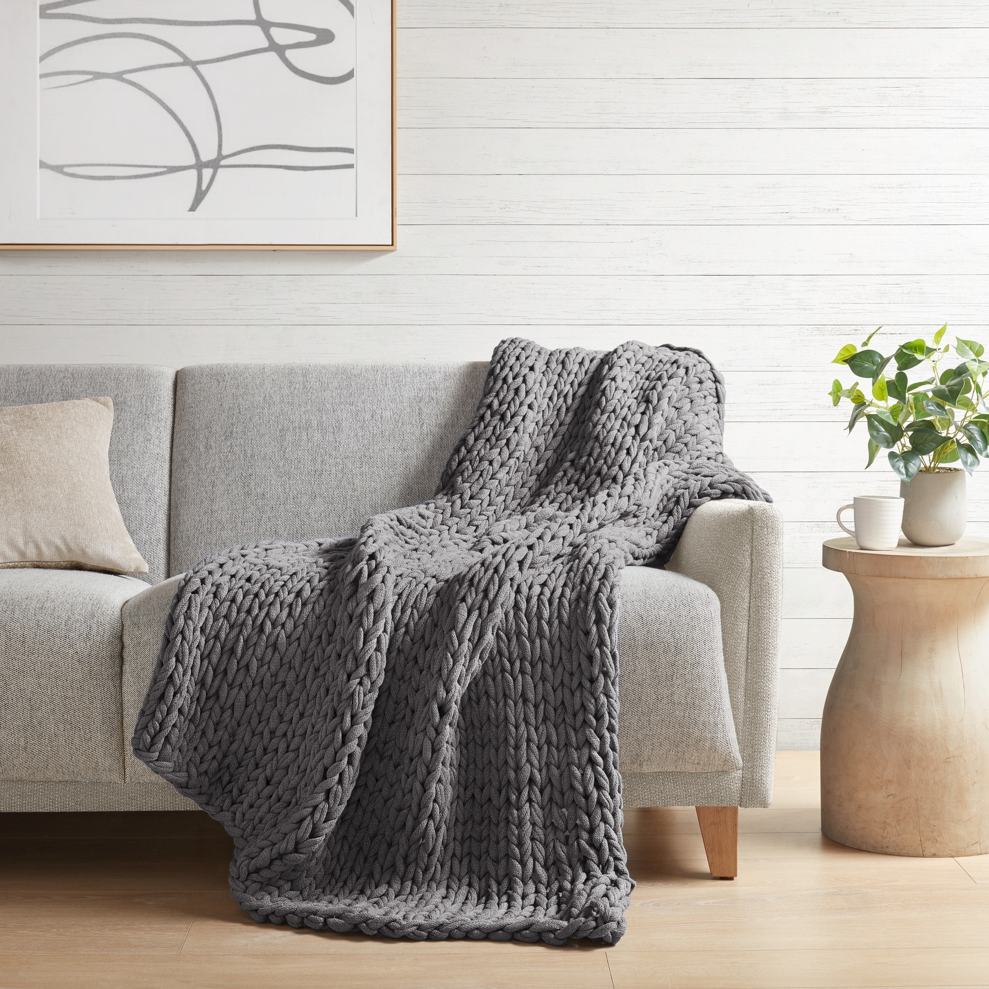 Madison park chunky double knit sale throw