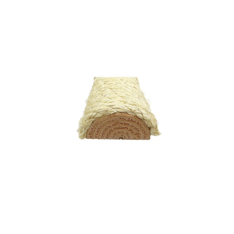 50" Carpeted Solid Wood Cat Tree Tower with Round Plush Beds and Sisal Scratching Posts