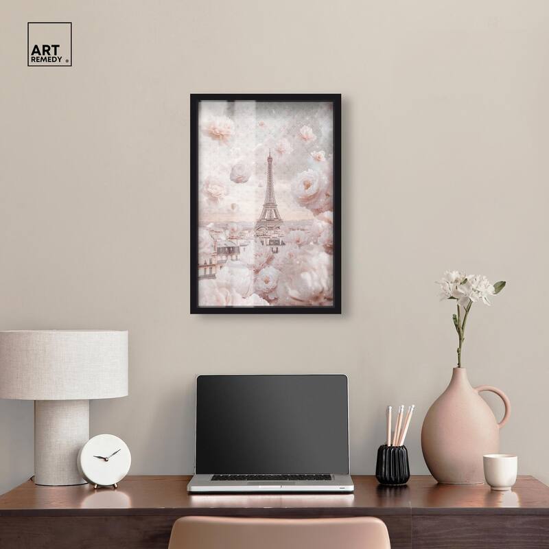 Raining Petals in Paris Shadowbox by Art Remedy