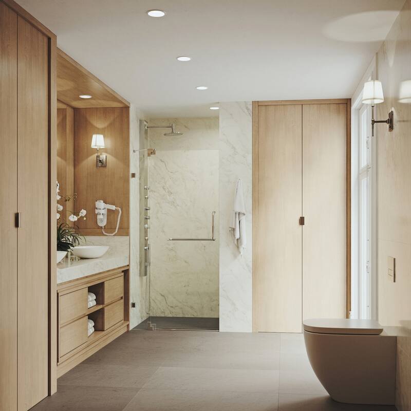 VIGO Pirouette Frameless Pivot Shower Door